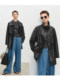 MSBEAST British ultra-thin sheepskin funnel collar smocked waist closed velvet lining leather coat丨soft leather windbreaker