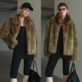 Msbeast Zhang Yang's Wild Two-Tone Beauty, Two-Way Wear, Drop Shoulder Raccoon Fur Short Coat for Winter | Star River Collection