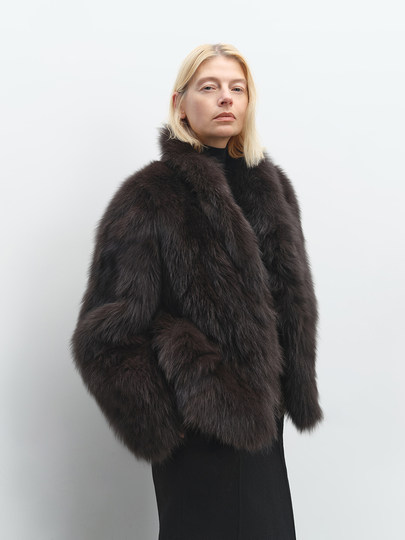 MSBEAST fashionable celebrity double-layered fur stand-up collar crown grade fox fur short coat丨Chang'an Xue