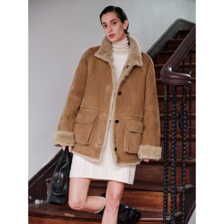 Msbeast Retro Reversible Stand-Up Collar Raglan Italian Loro Piana Shearling Coat | Spring and Contract