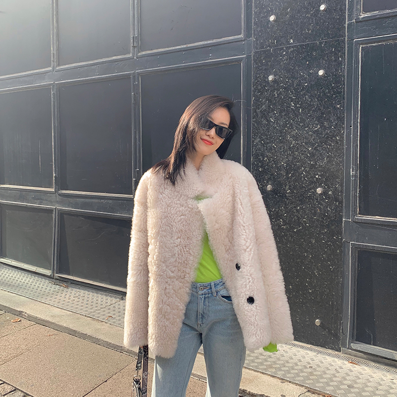 MSBEAST imported Icelandic fur fur coat women's short lamb fur coat new party collar winter