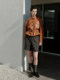 MSBEAST imported lamb foam leather & lightly coated sheepskin YS*L shirt style belt short leather jacket丨Fashionable waist