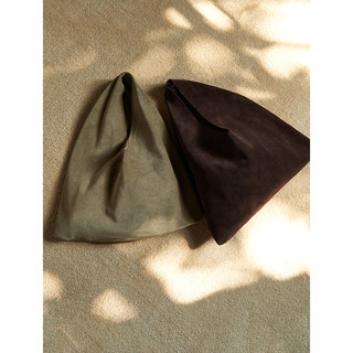 Msbeast Lightweight, Natural and Soft First-Layer Velvet-Feel Cow Leather Lightweight, Everyday Fashionable Triangular Handbag