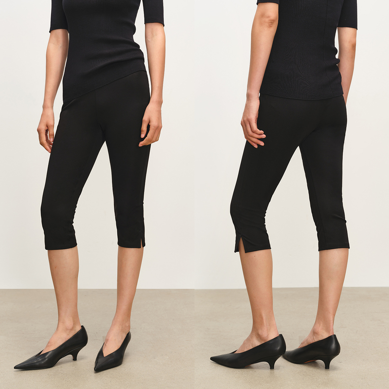 Msbeast Capri Pants, Stretchy Slimming Cropped Pants, Black Slim-Fit Mid-Length Yoga Pants