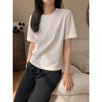 MSBEAST Japan imports high gram heavy horse cotton tight solid quite sphincter short sleeve t-shirt female hit bottom blouse spring summer