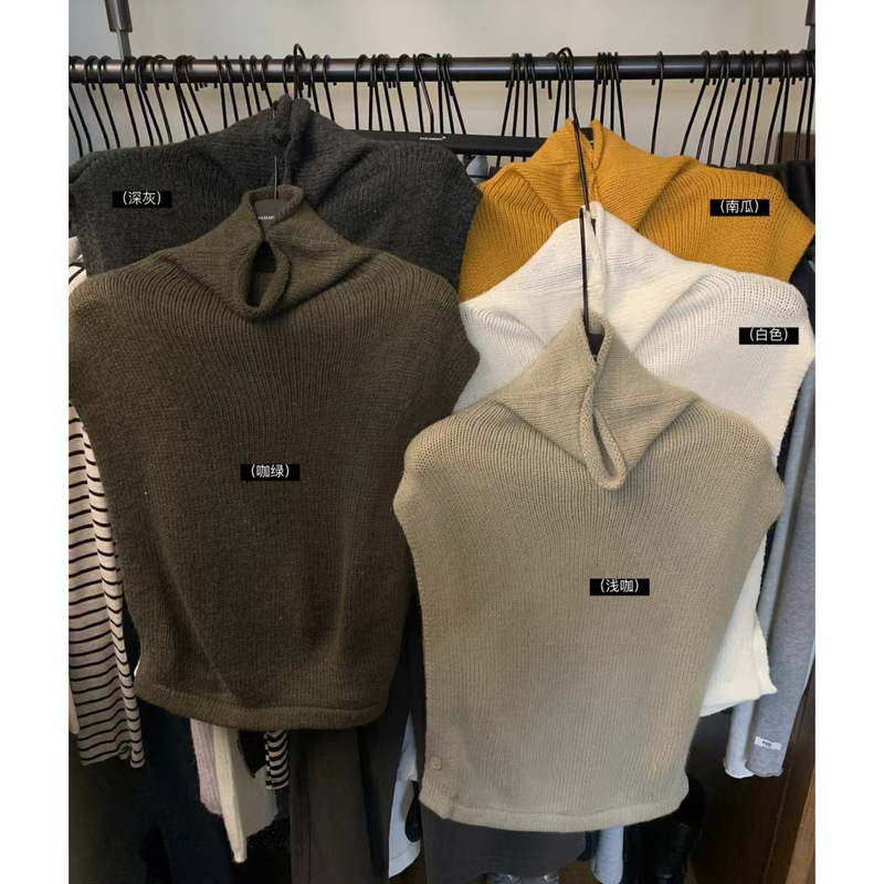 Korean-Style Relaxed Atmosphere Turtleneck Sweater Vest for Women, Autumn and Winter Layering Outerwear, Stand-Up Collar Sleeveless Vest Top Korean-Style Relaxed Atmosphere Turtleneck Sweater Vest for Women, Autumn and Winter Layering Outerwear, Stand-Up Collar Sleeveless Vest Top