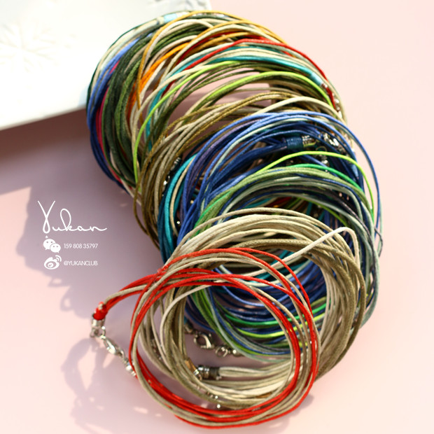 Member exclusive-Single order over 888 yuan one dollar exchange-European single artificial multi-color wax rope-Necklace