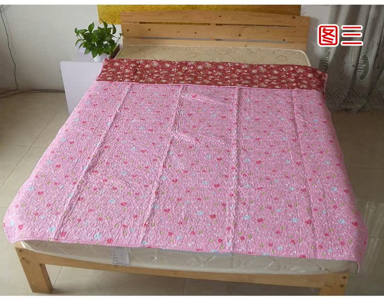 Chần bông bằng vải trải giường đơn 150 * 200 chăn bông hai mặt sử dụng điều hòa không khí cotton đơn giản ga nệm đẹp