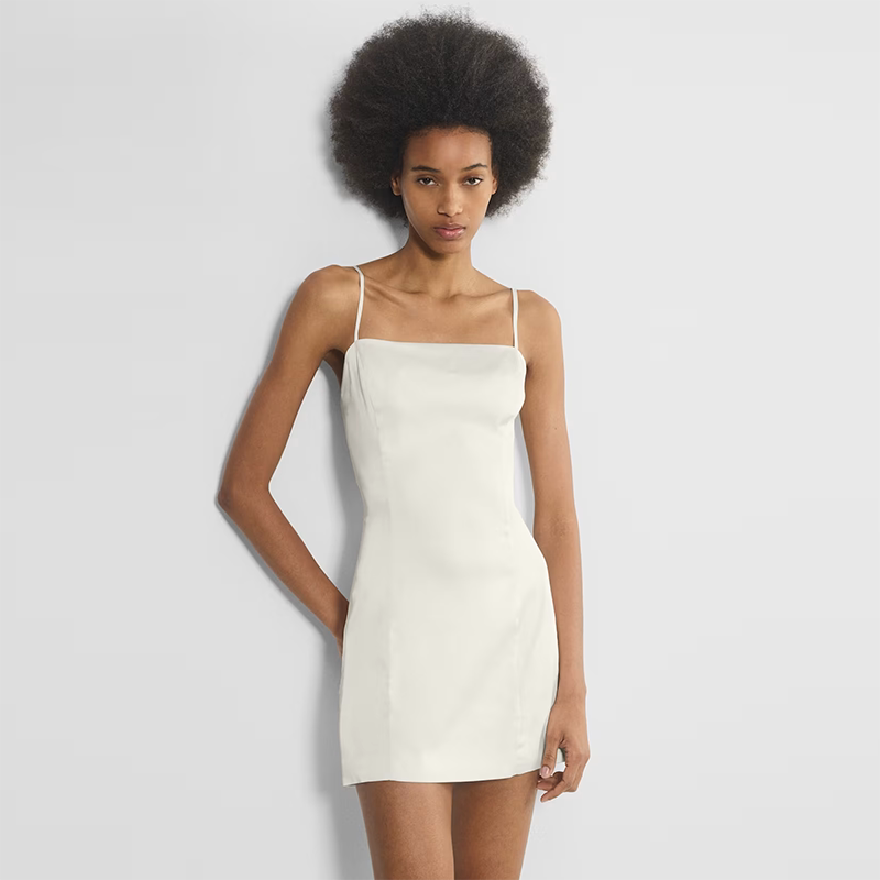 Pure Yuan Aritzia Sunday Best Spring/Summer Women's Imported Cupro Silk Solid Color Elegant Style Camisole Short Dress