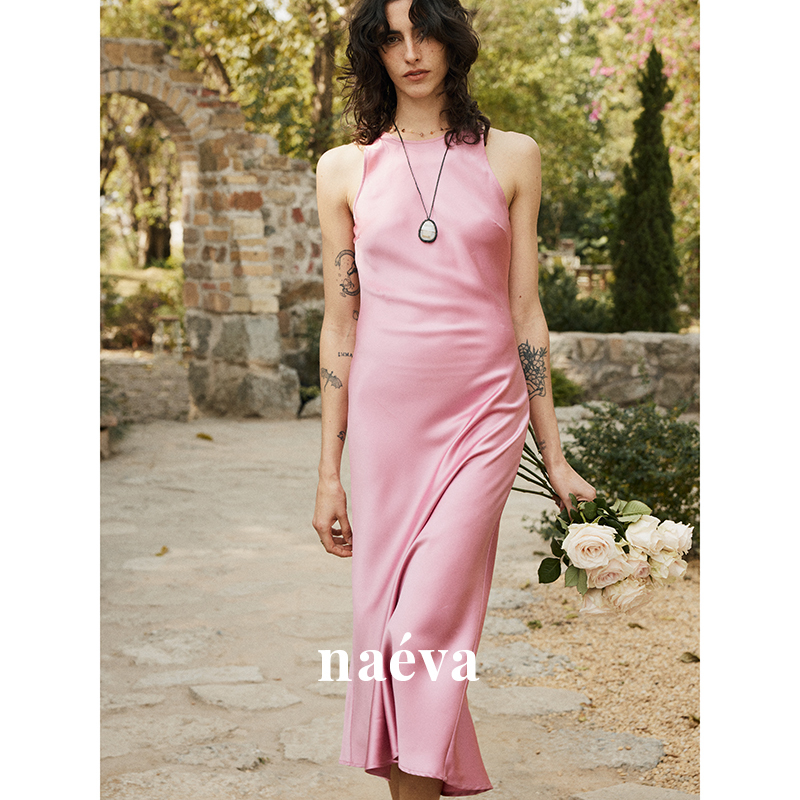 French Retro High-End Silk Dress for Women, Loose and Slimming, Made of Mulberry Silk, Sleeveless Tank Dress