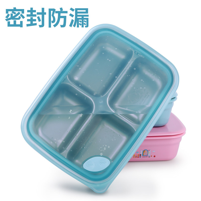 South Korea 304 Stainless Steel Material Elementary School Kids Special Lunch Box Lunch Box Lunch Cartridges Cover Dinner Box Big