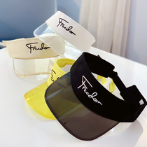 Baby transparent cap summer embroidered hat male and female children sun hat letter uncapped cap suncap hat