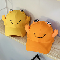 Spring childrens cap tide boy baby girl baseball cap summer and autumn cartoon crab hat sunshade curved eaves hat