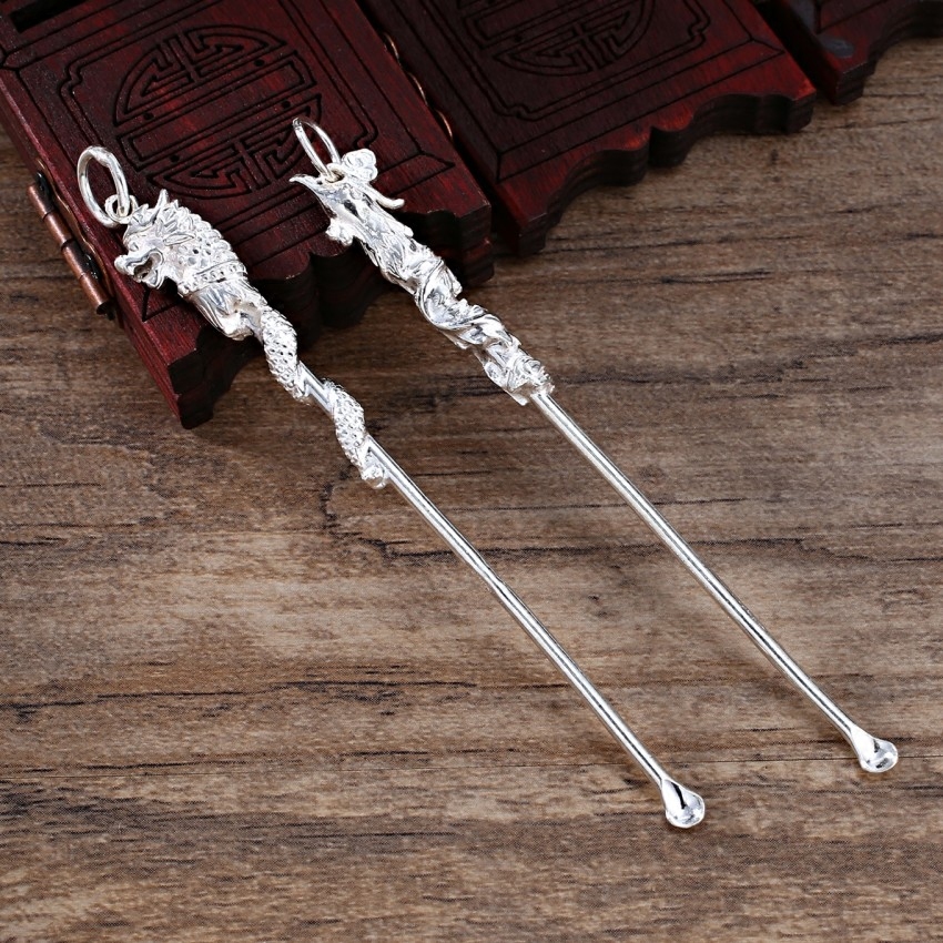 S990 Pure Silver Ear Spoon Boutique Ear Pickpockets Foot Silver Ear Spoon Suit Earbuts Ear dig special delivery gifts to friends