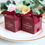 Кампания Mori Красная сахарная коробка свадьба привет сахарная коробка европейская ретро свадебная сахарная коробка простая свадьба Hi Sugar Box