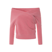 Star cashmere blend pleated strapless wrapped sweater change 2 ways to wear self-retention