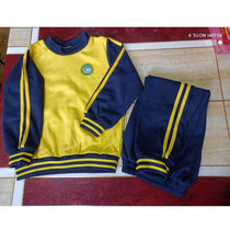 Round Collar School Uniform Kindergarten Garden Suit Children Cover Head Sports Clothing Spring Autumn Treasures Blue Pants Primary And Middle School Students Yellow Coats