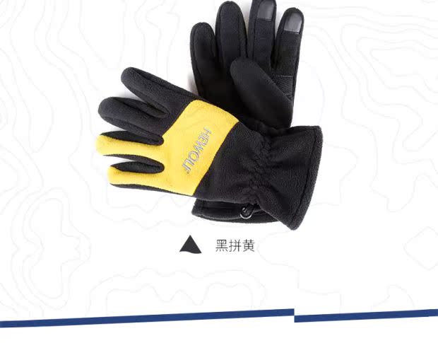 Găng tay GL ngoài trời cho nam và nữ mùa đông leo núi câu cá trượt tuyết cảm ứng trượt tuyết màn hình cảm ứng đi xe lông cừu ấm - Găng tay găng tay 3m