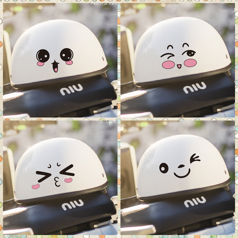 Cute Expression Helmet Sticker Car Motorcycle Decoration Sticker Waterproof Calf Half Armor Four-season Helmet Sticker-Taobao