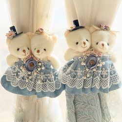 European-style Bear magnet curtain buckle Scandinavian cute doll curtain tie a pair of living room bedroom gauze curtain strap