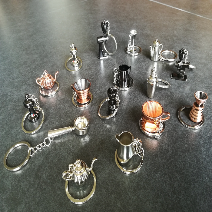 Personality Ornament Coffee Pendant Handflush Pot Pull Flower Cylinder Key Buckle Pendant Furnishing Coffee Small Gift