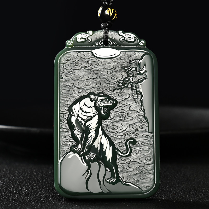 Xinjiang Hetian jade zodiac tiger jade pendant genuine sapphire men's and women's uphill tiger jade pendant jade jade brand jade pendant