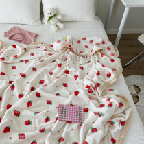 Small fresh blanket Flannel Blanket Air Conditioning Quilt Cushion Winter Thickened Coral Bunk Bed Linen Spring Autumn Single double
