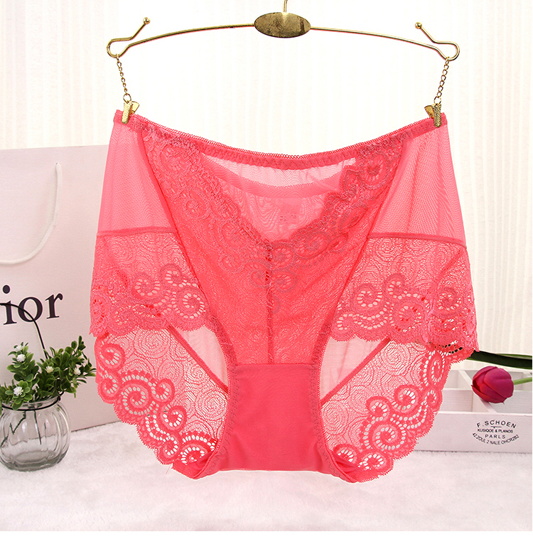 Quần lửng cạp cao cạp cao không có dấu vết ren trong suốt gợi cảm cộng với phân bón để tăng đồ lót 200 kg quần áo lót