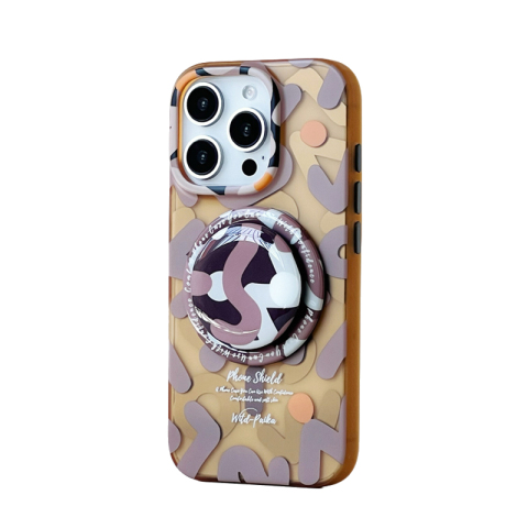 Abstract Pattern Grey White Brown Rounded Shapes iPhone Case