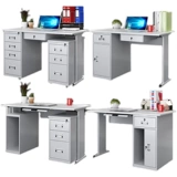 1.21.4 Сотрудник стальной сталь -сделанный настольный настольный компьютерный стол.