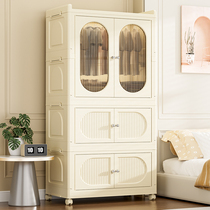 Childrens wardrobe installation-free baby clothes hanging storage cabinet bedroom simple plastic locker home
