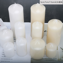 Handmade candle Nordic Internet celebrity white smoke-free home aromatherapy cylindrical spire candle ornaments yoga candle finished product