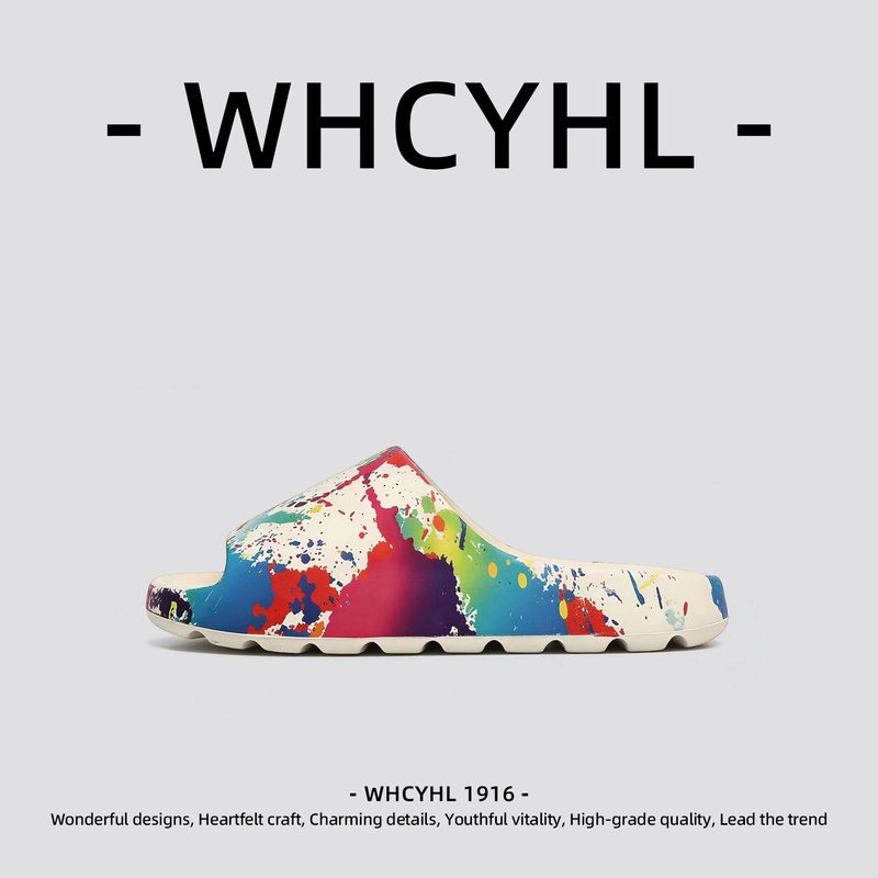 【Light Luxury Trendy Brand】Whcyhl Niche High-End Slip-On Sandals Camouflage Casual Beach Sandals for Men Outdoor Wear