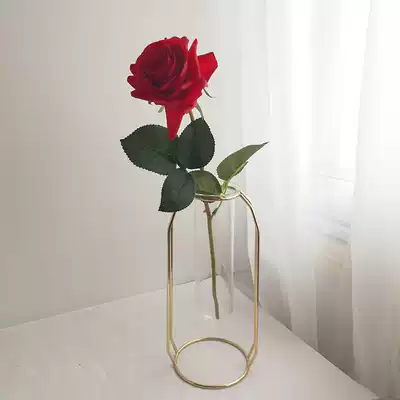 Nordic ins single simulation rose fake flower set high-end living room dining table decoration flower arrangement dried flower