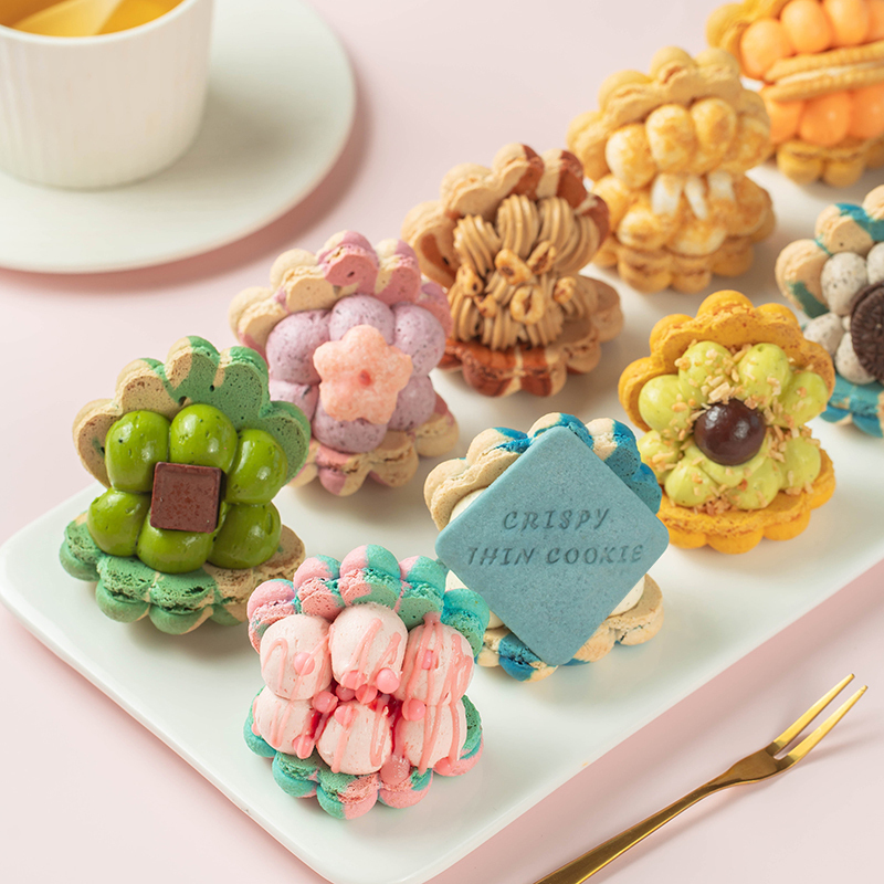  Purely Handmade Korean Shell-Shaped Macarons Dessert Gift Box, Satisfying Snacks, Afternoon Tea Desserts and Pastries