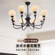French-Style Crystal Flower Magic Bean Chandelier, Vintage Living Room Cream-Style Retro Simple Modern Main Hall Chandelier, New Model Chandelier