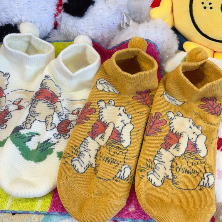 Export Cartoon Socks Cute Winnie the Pooh Plush Socks Women's Socks Warm Socks Coral Fleece Towel Socks