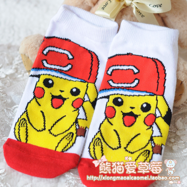 Nhật bản Pokemon Pokemon Pikachu Miao ếch vớ hoạt hình vớ ngắn vớ cotton dễ thương vớ nữ