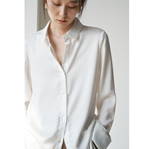 SS STUDIO Commuter White Satin Shirt Woman Design Sense for a small crowd Temperament Professional Shirt Outwear Spring