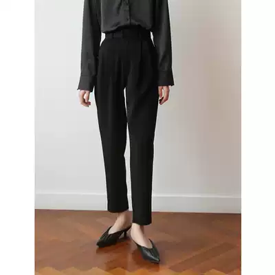 SS STUDIO pipe pants women's new thin black heavy waist overalls fashionable trousers fashionable trousers ankle-length pants Spring