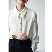 SS STUDIO EARLY SPRING SMALL SPIRES White Shirt Woman Satin Face Coveted Professional Blouse Design Sensation