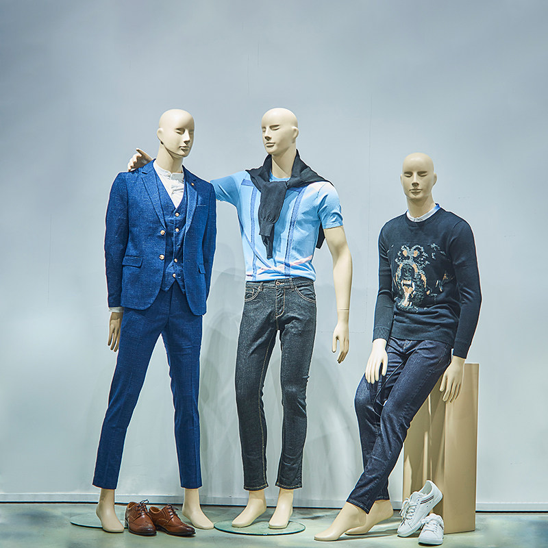 Pretty men's clothing store full body complexion standing model props window display display stand combination dummy doll model