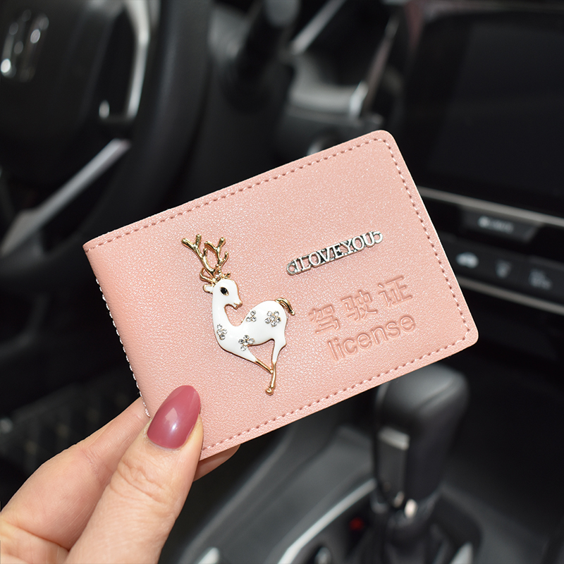 Fawn driving license motor vehicle driver's license leather case Lady personality Korean driver's license holder ultra-thin driver's license holder