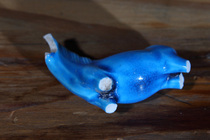 Blue-glazed horse sculpture clay porcelain specimens from the late Qing Dynasty and the Republic of China Peacock blue glaze porcelain specimens with horse heads and horses