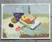 Original gouache painting oil painting decorative painting sketch 4 open color sketch Chinese Academy of fine art 4 open gouache decorative painting