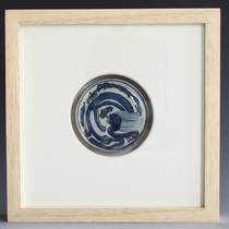 Ming Dynasty Wanli blue and white hand-painted porcelain specimen frame decoration hanging painting old porcelain decoration Ming and Qing old porcelain