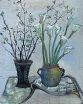 Academy of Art student oil painting flower still life oil painting flower oil painting home living room decoration painting original work