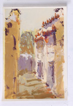 Hongcun gouache landscape painting 8 KaiWuyuan rural Alley old house color landscape sketching original spot