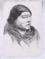 Original sketch figure head portrait sketch copy middle-aged and elderly men and women sketch 4 open K art studio fan painting