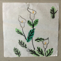 Young childrens brief stroke State painting Painted Lead Painting of Flowers And Flowers Training Course Fan Paintings